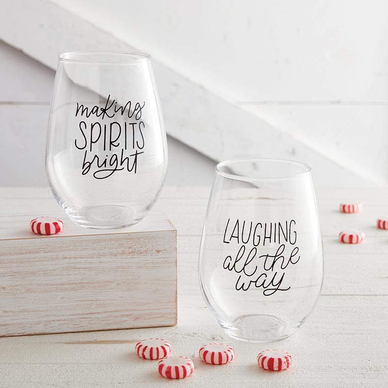 Making Spirits Bright Wine Glass