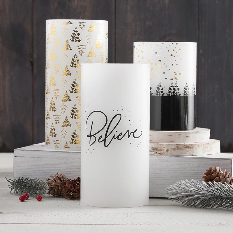 Gold Trees LED Candle