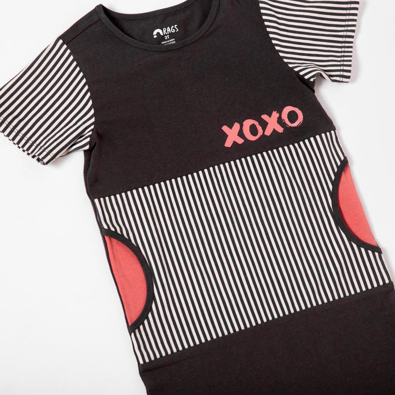 XOXO Short Sleeve Peek Rag Romper