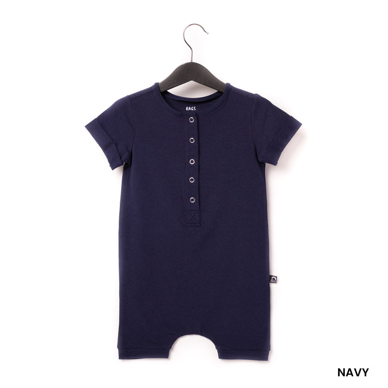 RAGS Essentials Short Sleeve Henley Romper