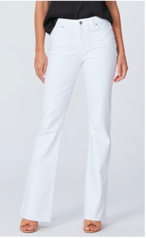 Paige Denim Laurel Canyon Raw Hem--Crisp White