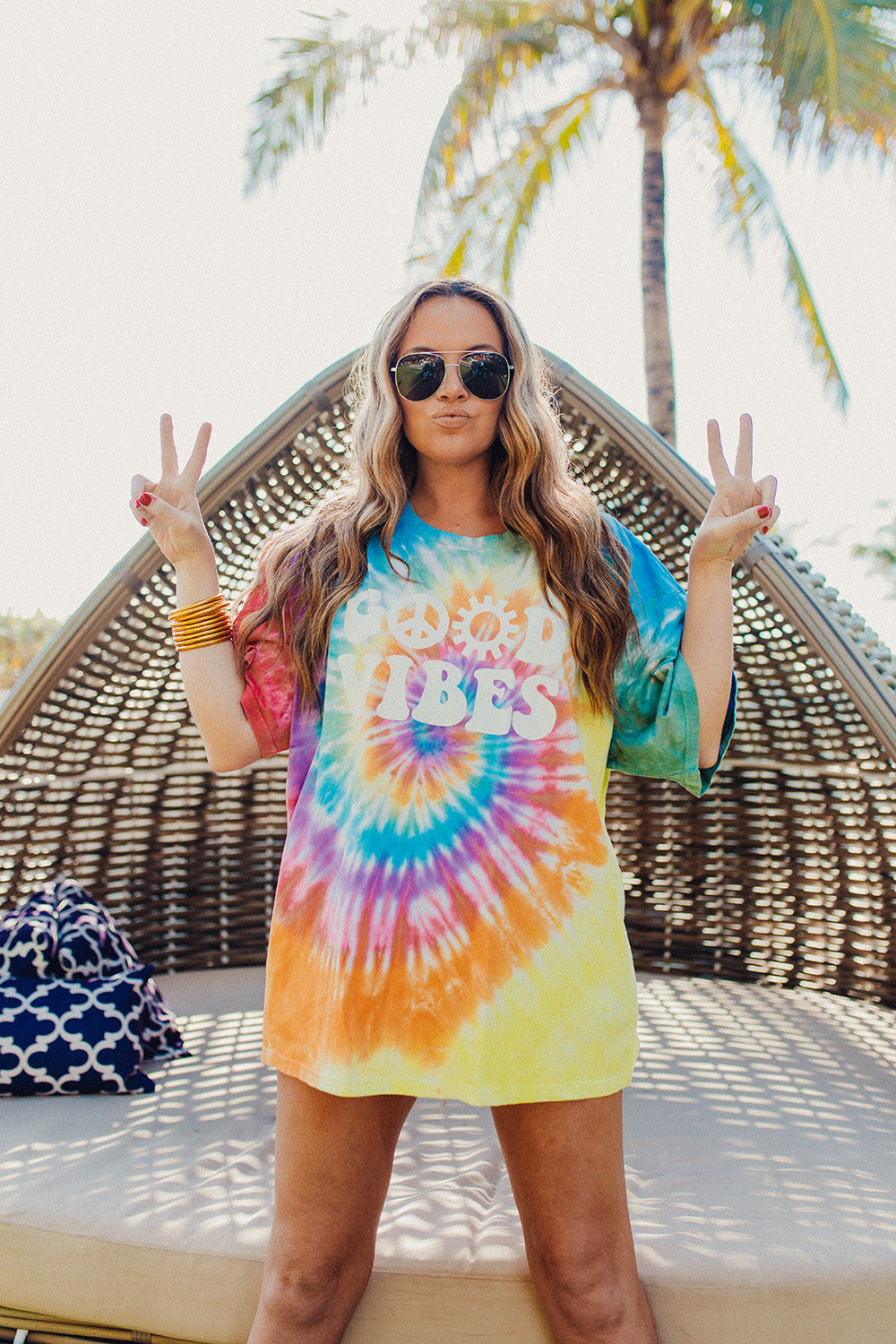 Trippy Good Vibes Oversized Tee