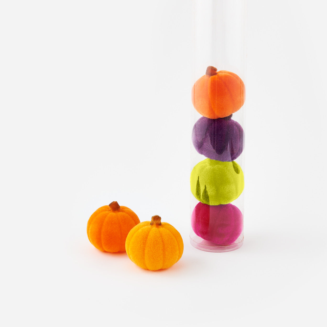 Flocked Pumpkin Set(Lg)