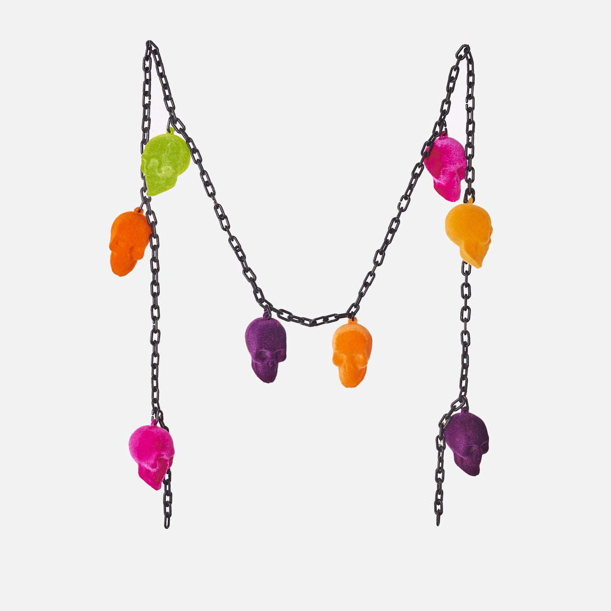 Flocked Skull Garland
