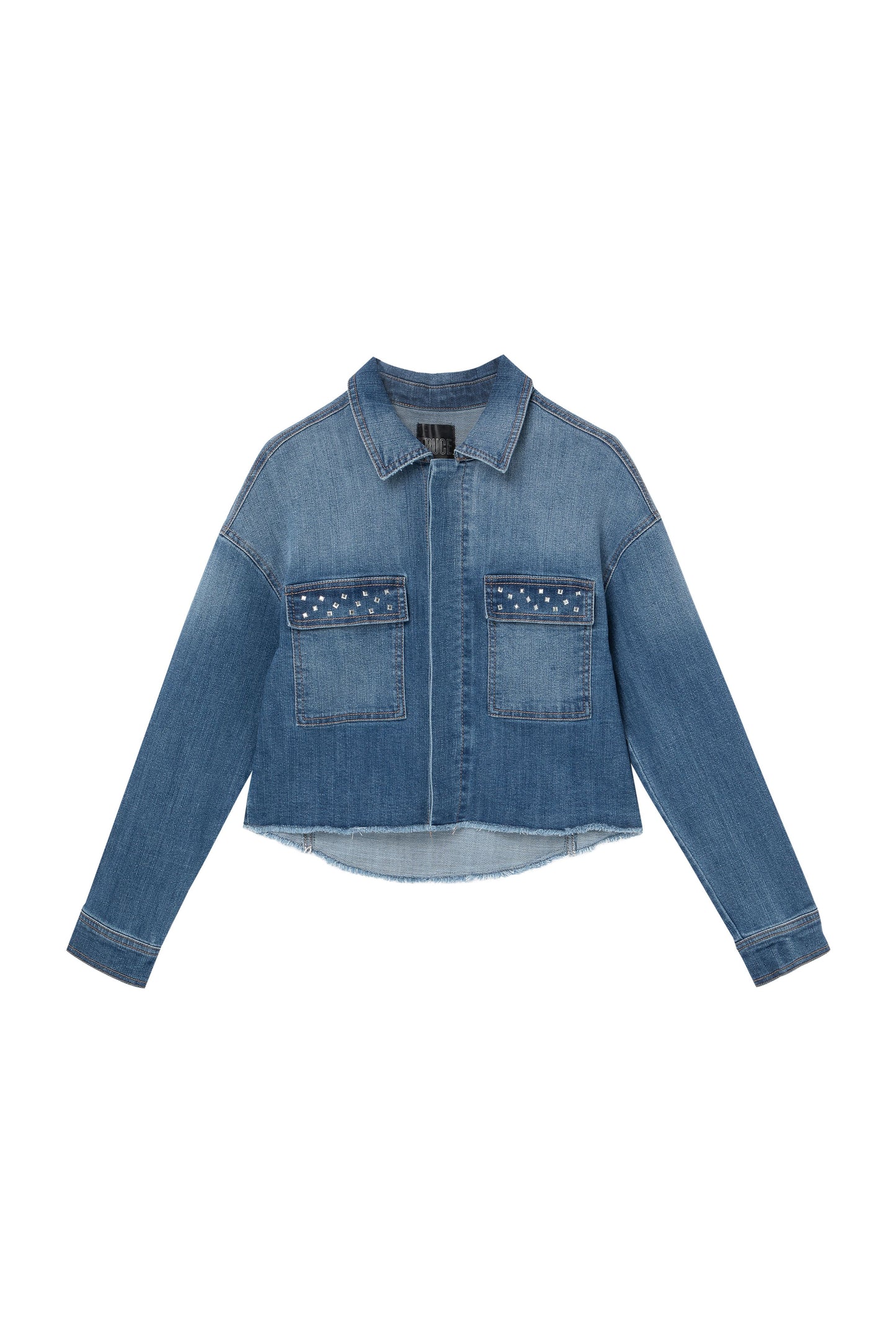 Cropped Denim Sequins Jacket