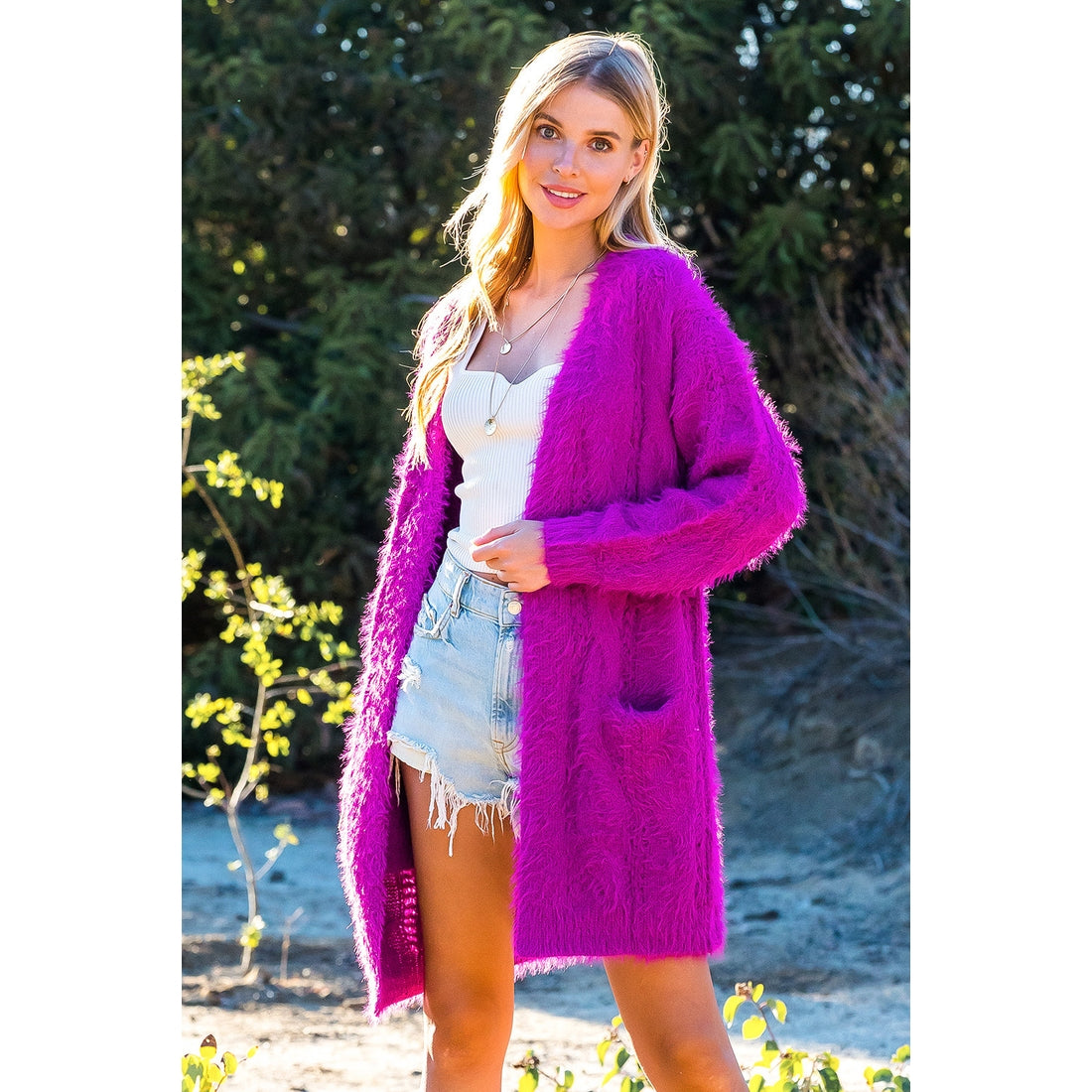 Fuzzy Cable Cardigan