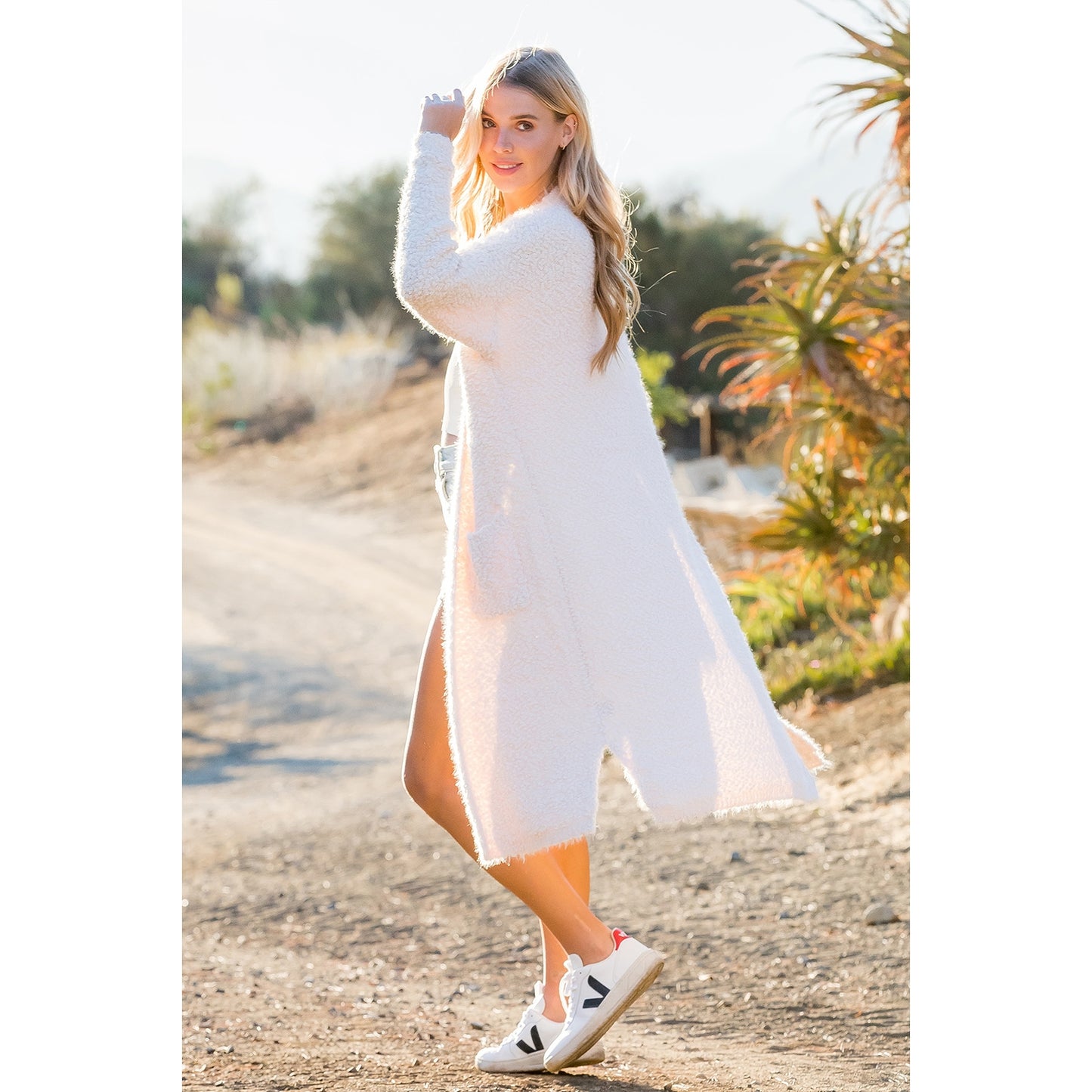 Longline Fuzzy Cardigan