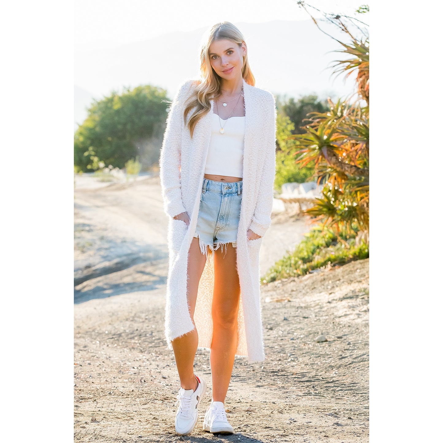 Longline Fuzzy Cardigan