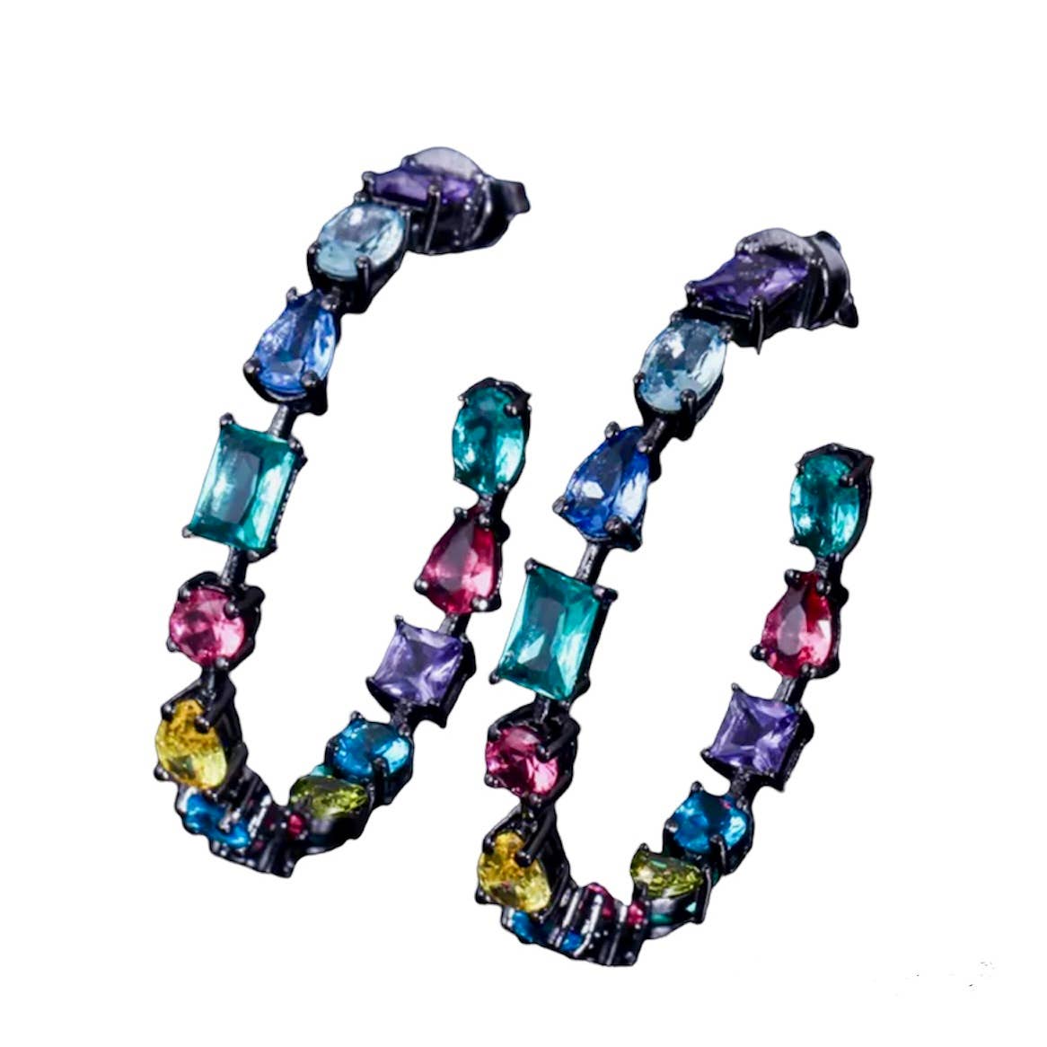 Jackie Jeweled Hoop Earrings