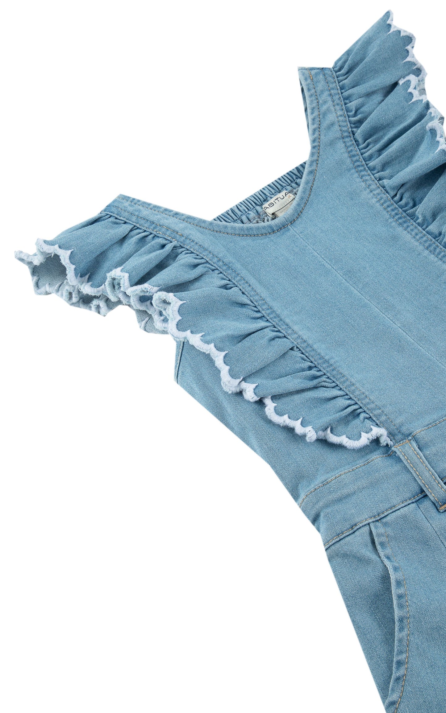 Ruffle Romper with Contrast Edge