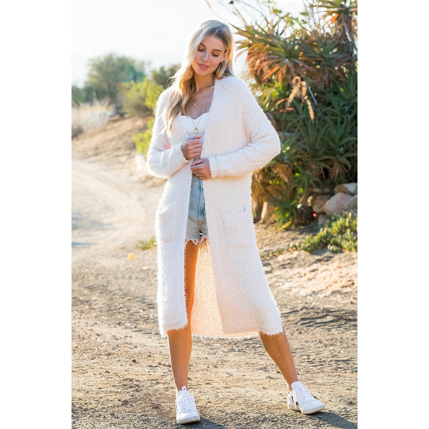 Longline Fuzzy Cardigan