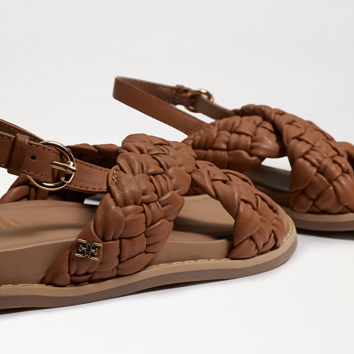 Sam Edelman Vita Kids Braided Sandal--Lt Cuoio Brown Leather