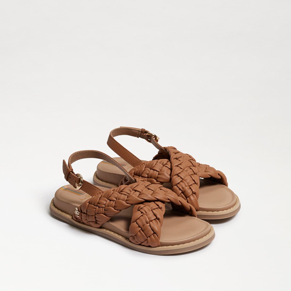 Sam Edelman Vita Kids Braided Sandal--Lt Cuoio Brown Leather