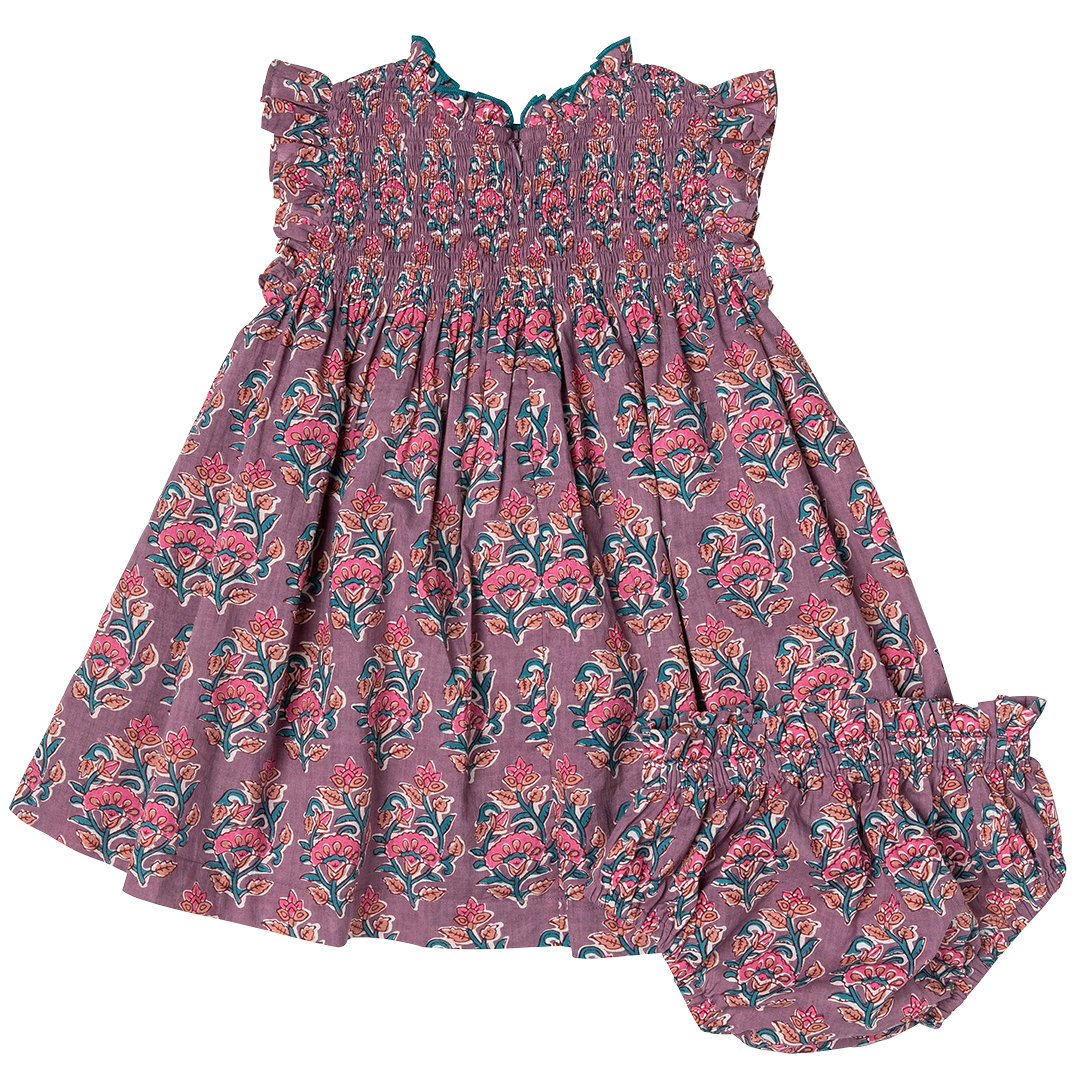 Pink Chicken Baby Stevie Dress Set--Lavender Posey