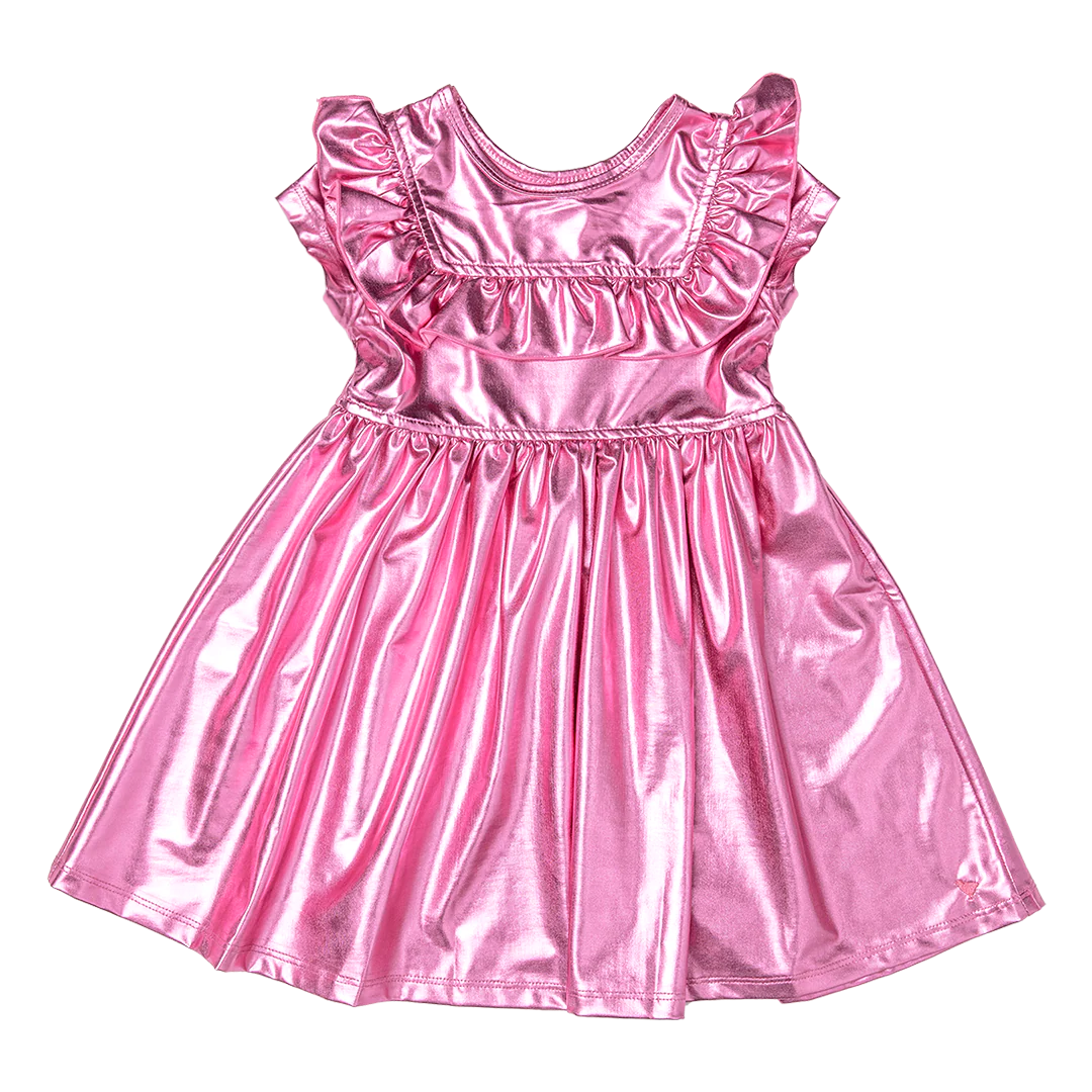 pink chicken dress Pink Chicken Quinn Lame Dress – Wren + Willow