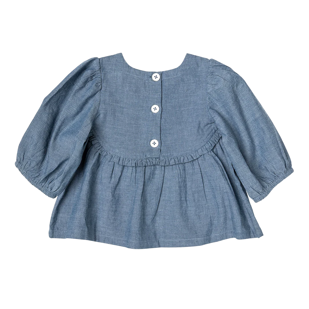 Pink Chicken Rowan Top- Chambray