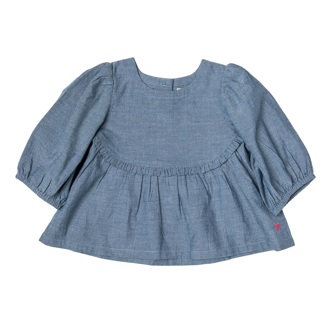 Pink Chicken Rowan Top- Chambray
