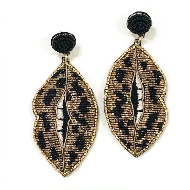 Leopard Lip Earrings