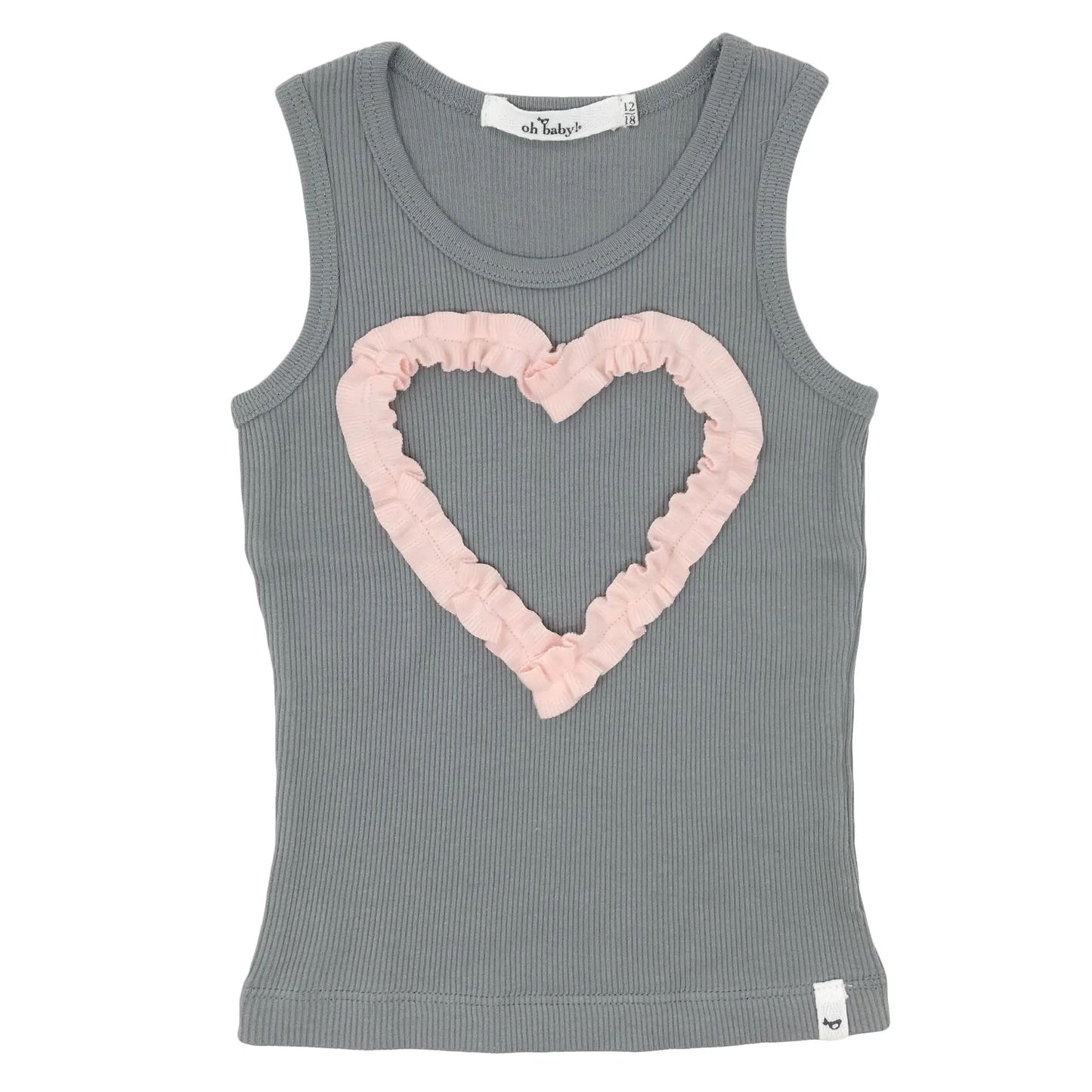 Pink Ruffle Heart on Elephant Tank