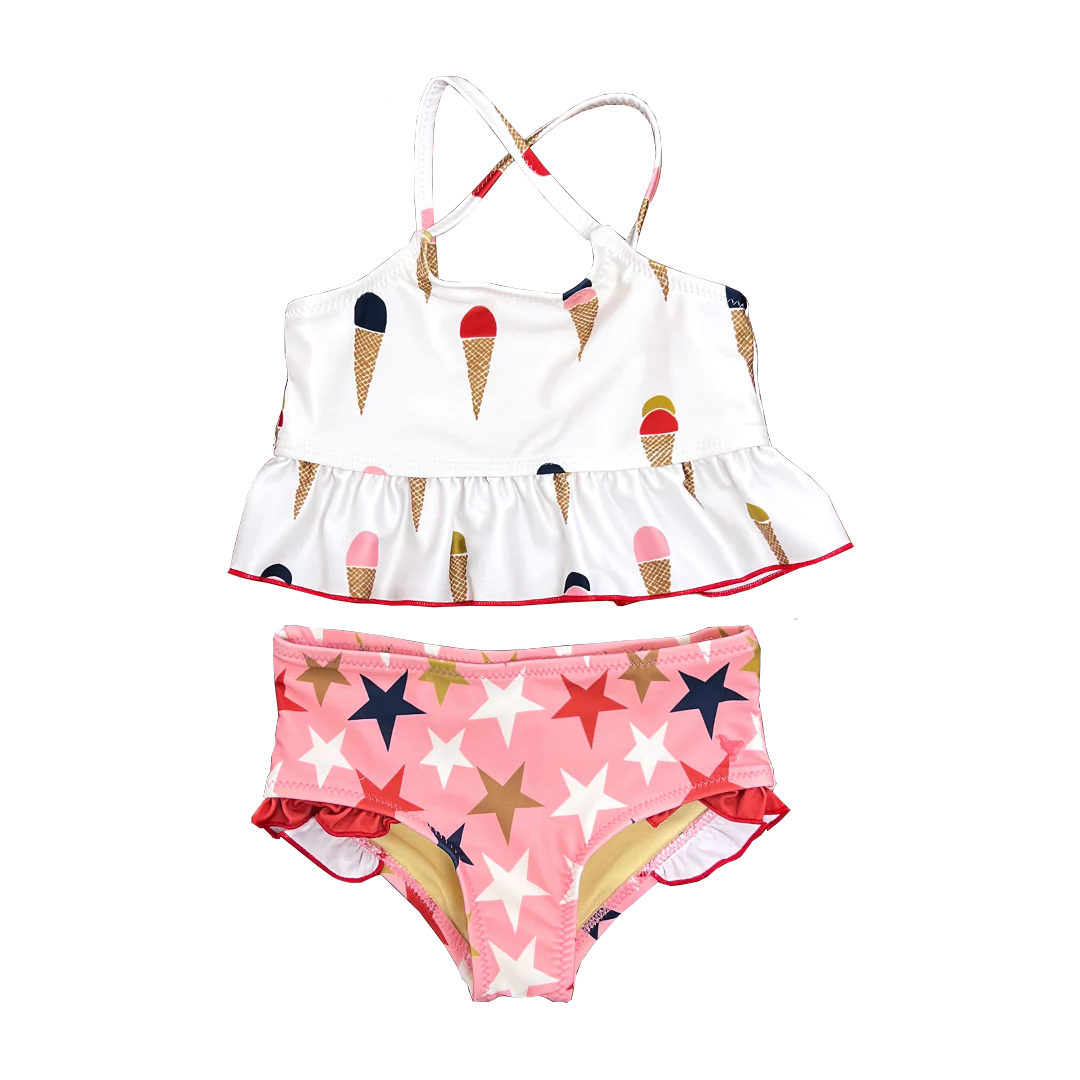 Pink Chicken Joy Tankini- Ice Cream
