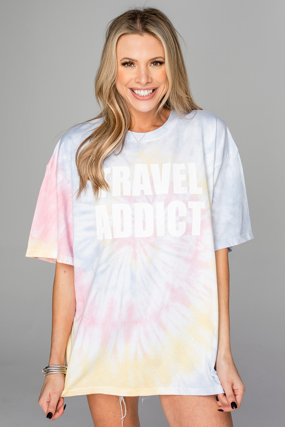 Groovy Travel Addict Tie-Dye Tee