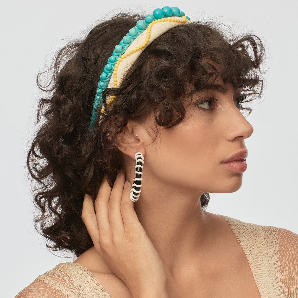 Lele Sadoughi Pacific Sky Graduated Stone Bead Headband