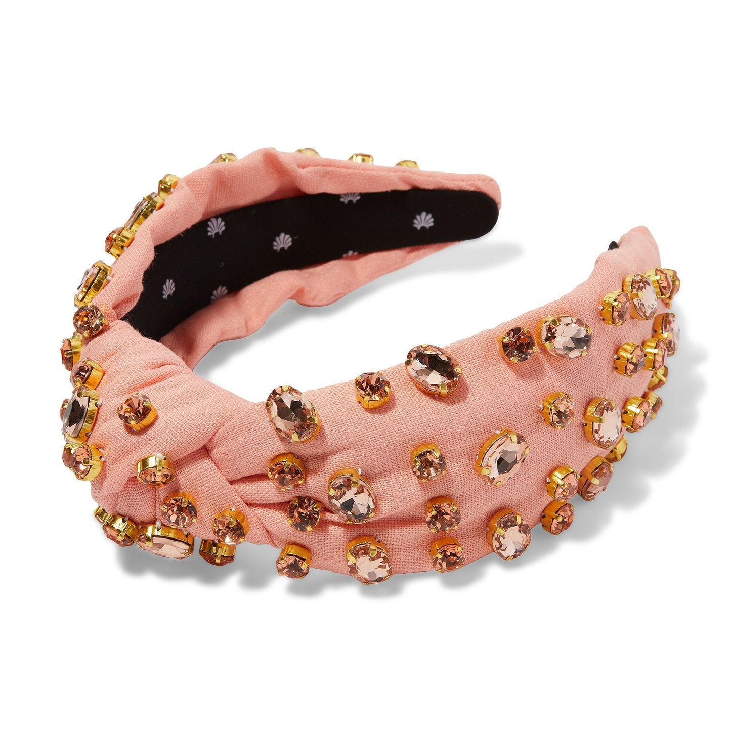 Lele Sadoughi Peach Fuzz Oval Crystal Knotted Headband
