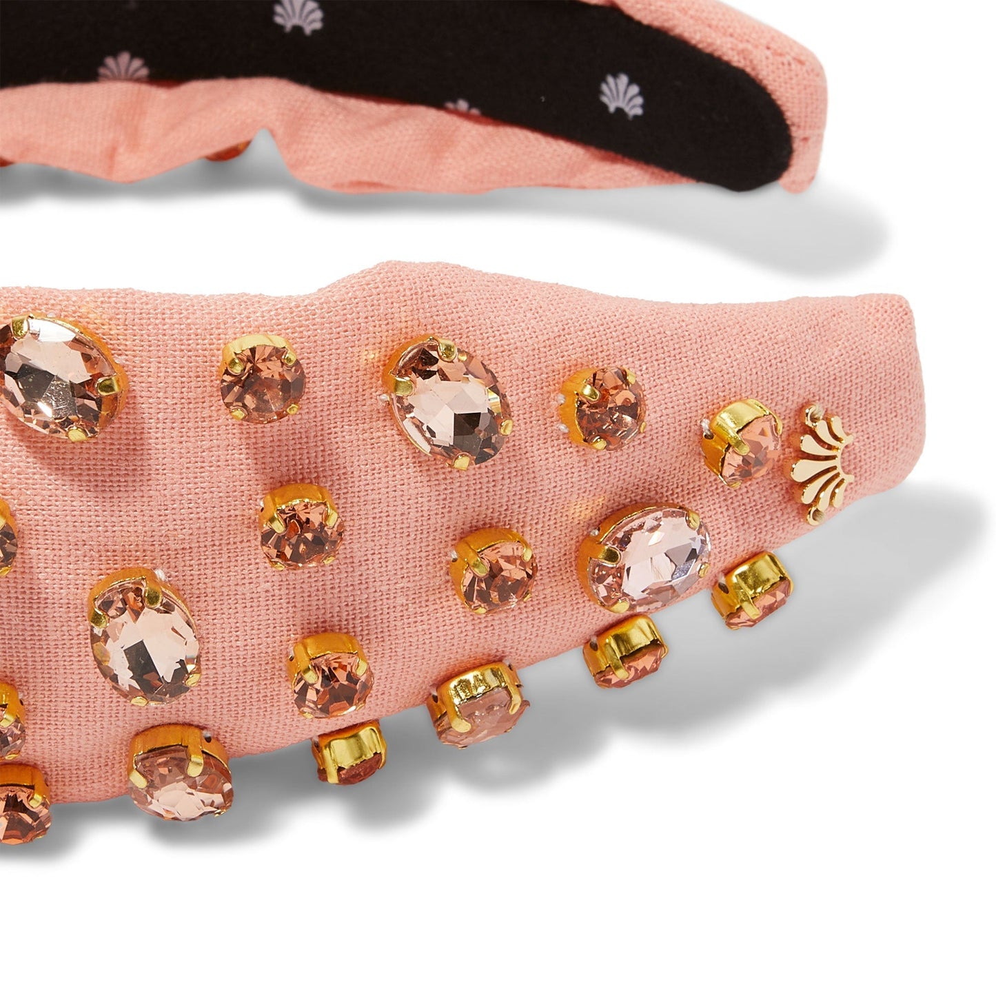 Lele Sadoughi Peach Fuzz Oval Crystal Knotted Headband