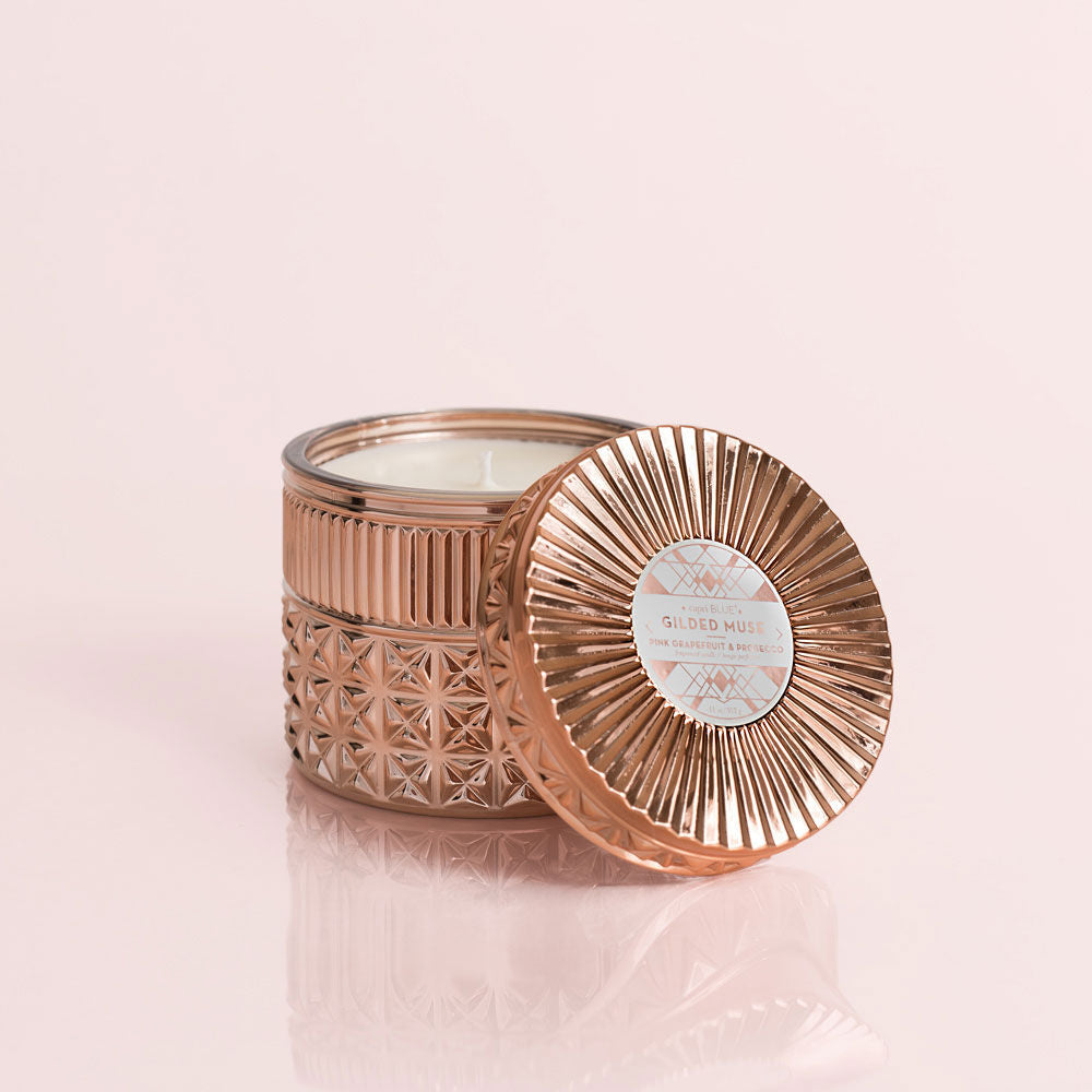 Capri Blue Pink Grapefruit & Prosecco Gilded Faceted Jar