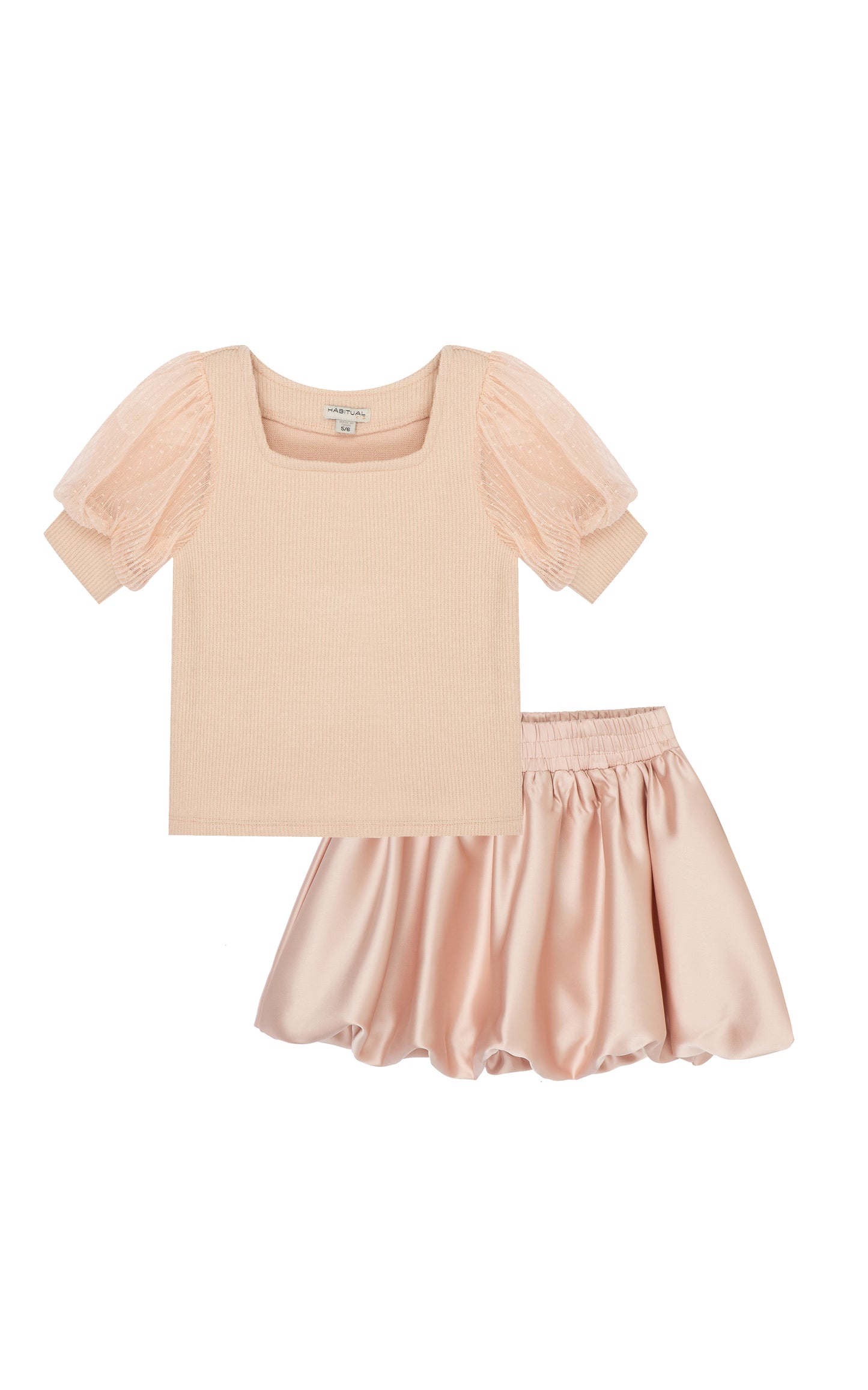 Ribbed Knit Top & Skirt Set