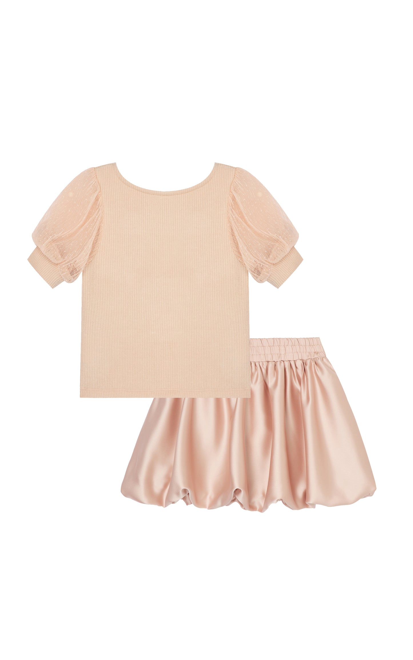 Ribbed Knit Top & Skirt Set