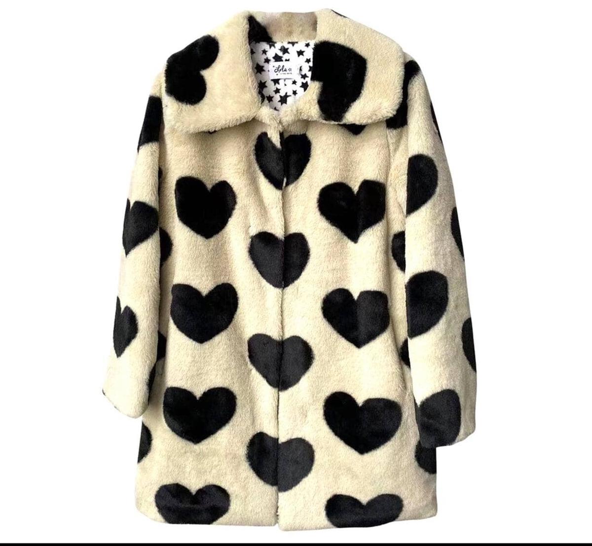 Queen of Hearts Faux Fur Coat