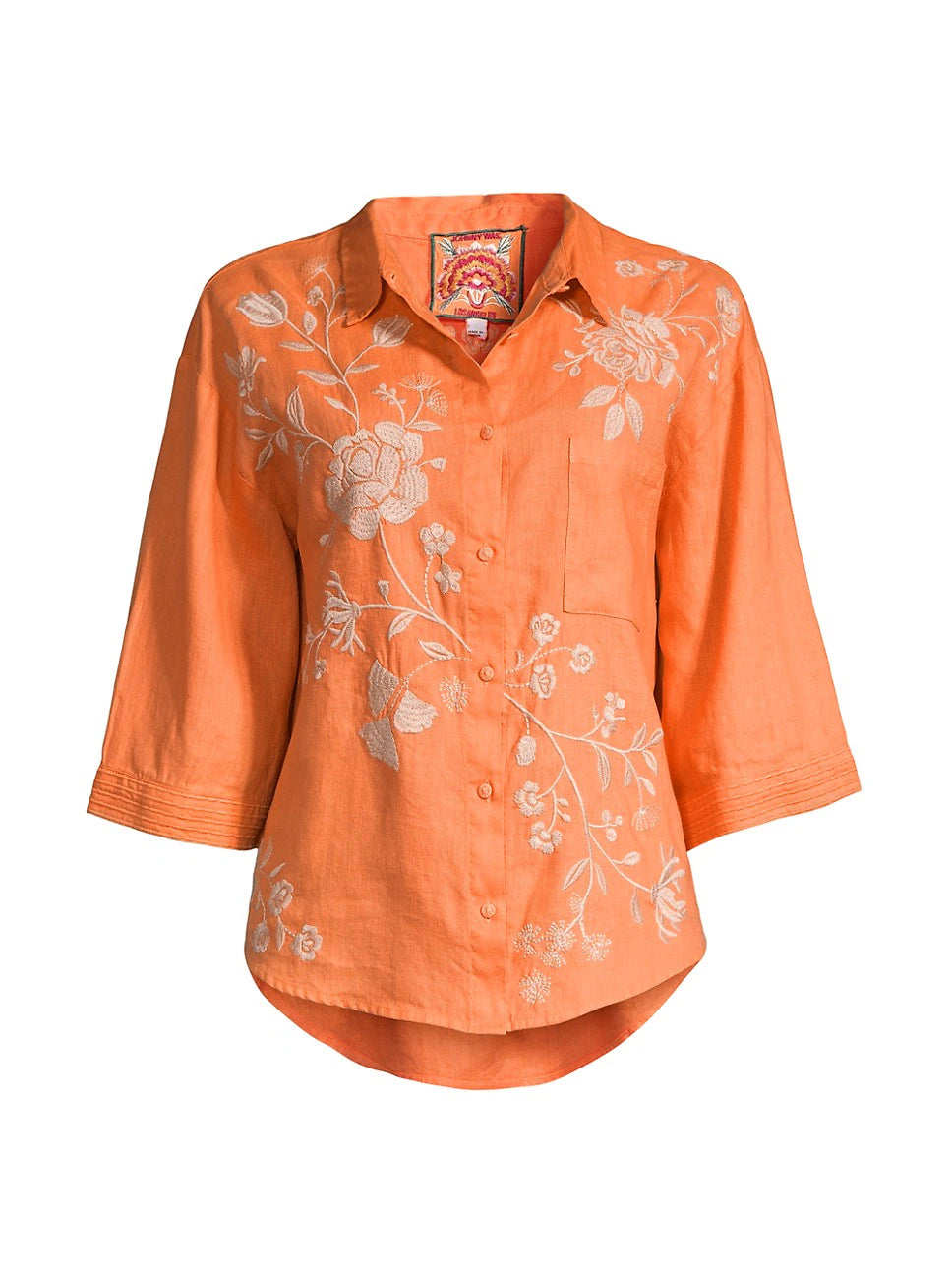 Johnny Was Lael Boxy Linen Shirt