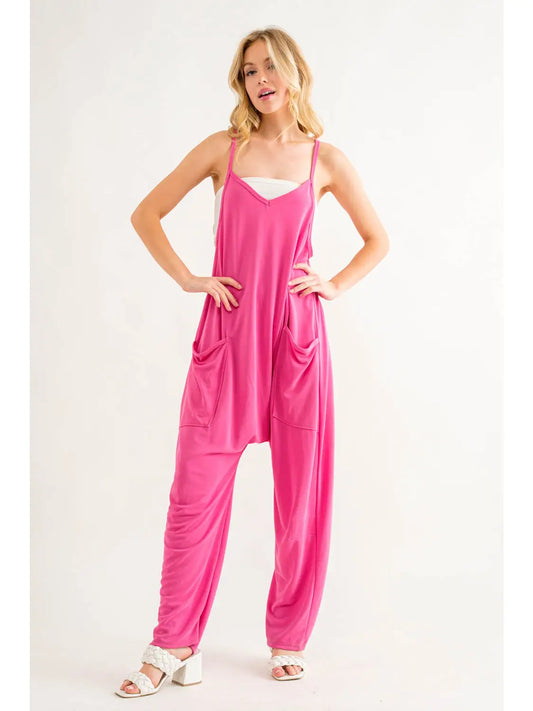 Hot Pink Harem Jumpsuit