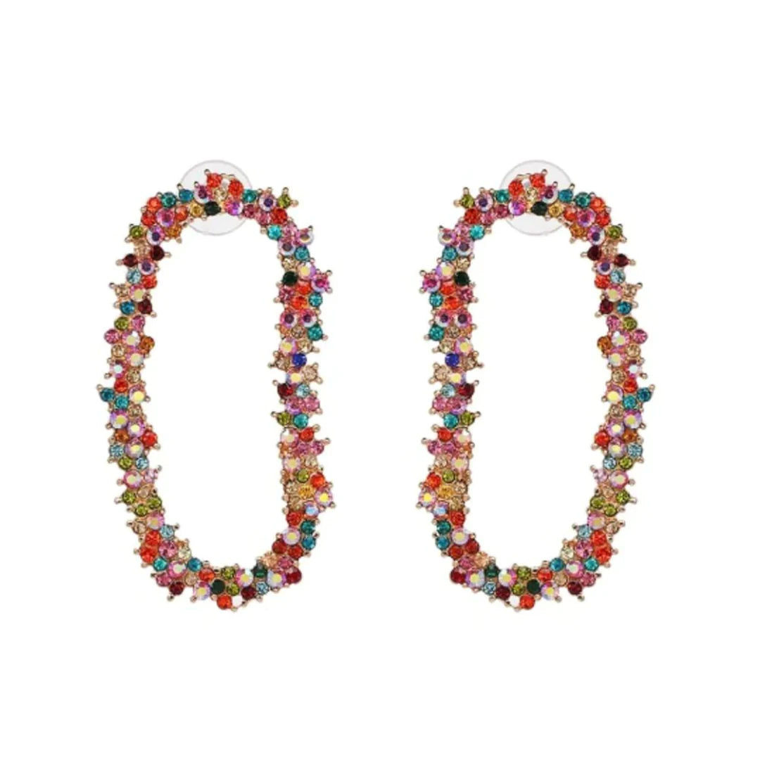Rainbow Crystal Garland Drop Earrings