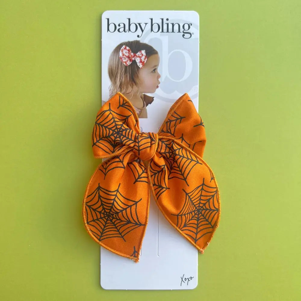 Baby Bling Belle Clip: Orange Web