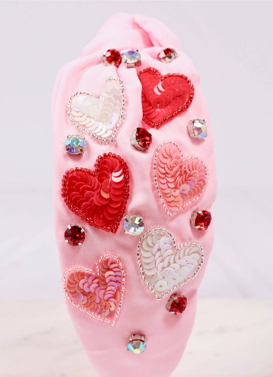Endless Love Heart Headband Pink