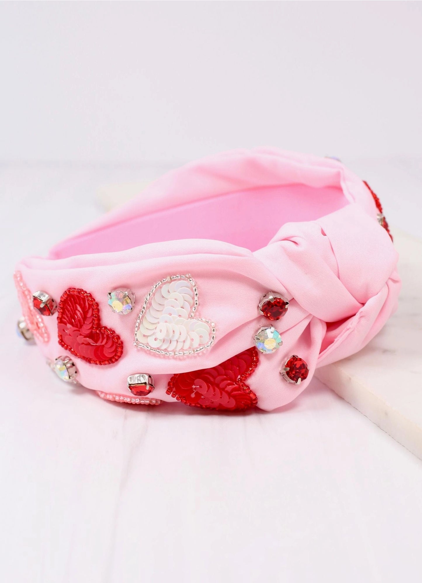 Endless Love Heart Headband Pink