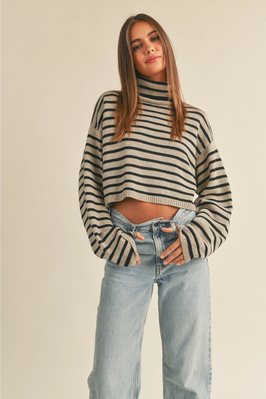 Cropped Turtleneck Sweater