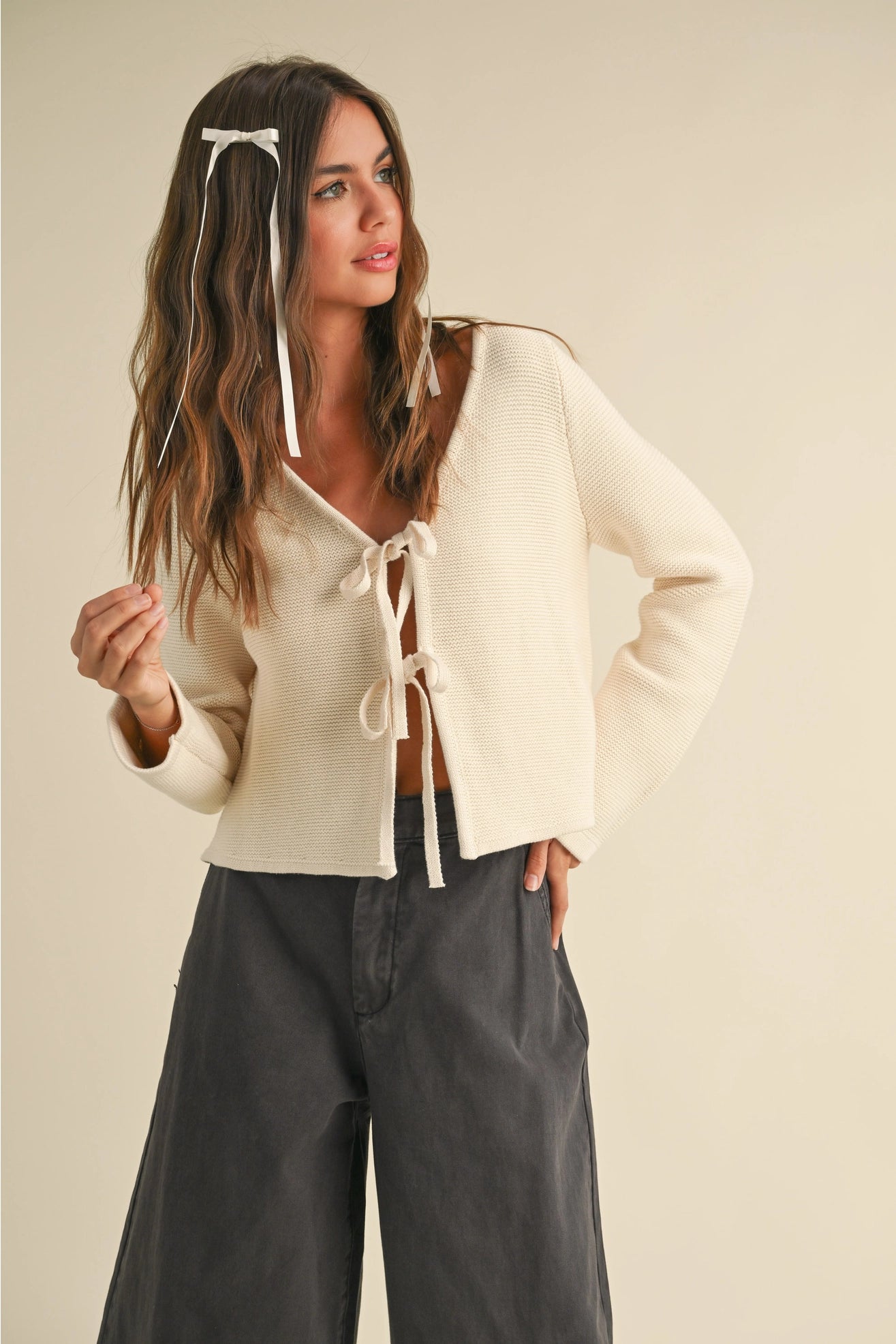 Front Tie Cardigan