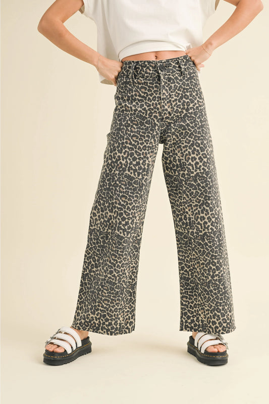 Leopard Wide Leg Pants