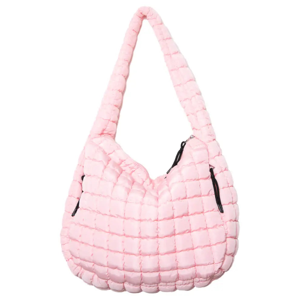 Oversized Quilted Hobo Tote Bag