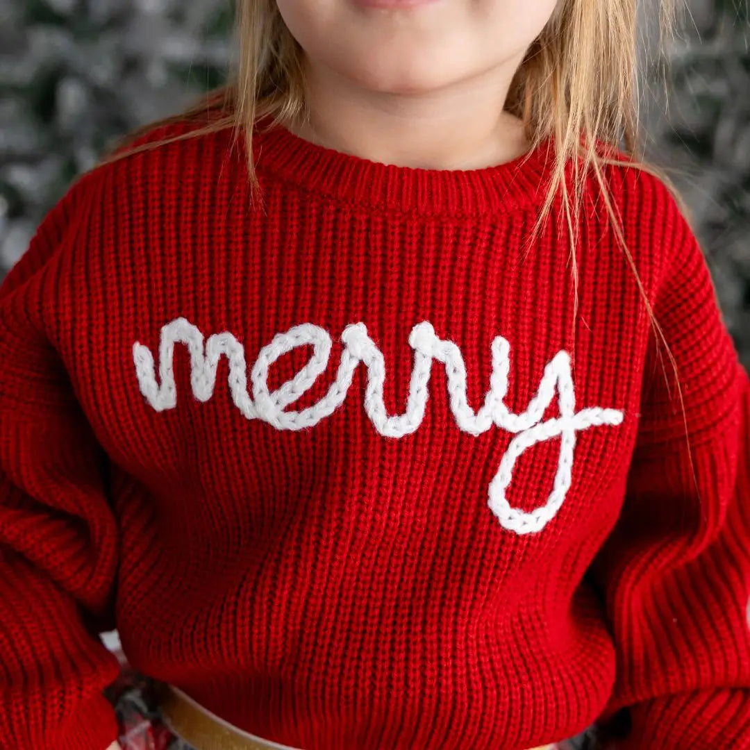 Merry Christmas Yarn Knit Sweater