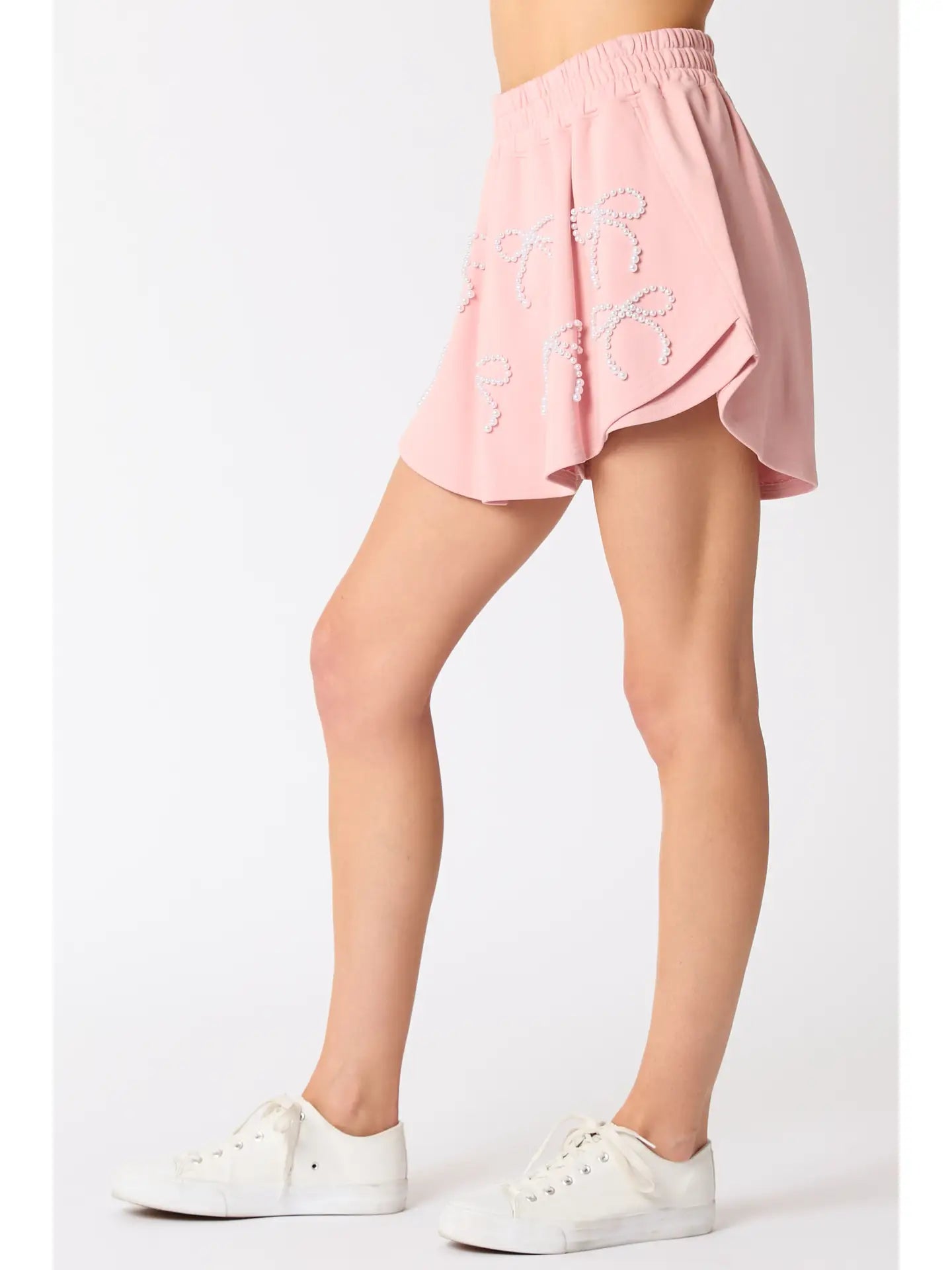 Pearl Bow Skort--Dusty Pink