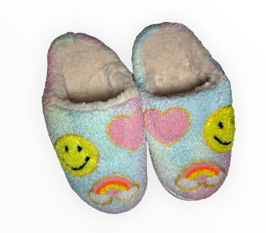 Kids Pastel Rainbow Slippers