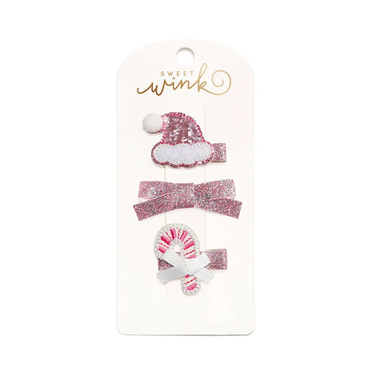 Pink Christmas Clip Set