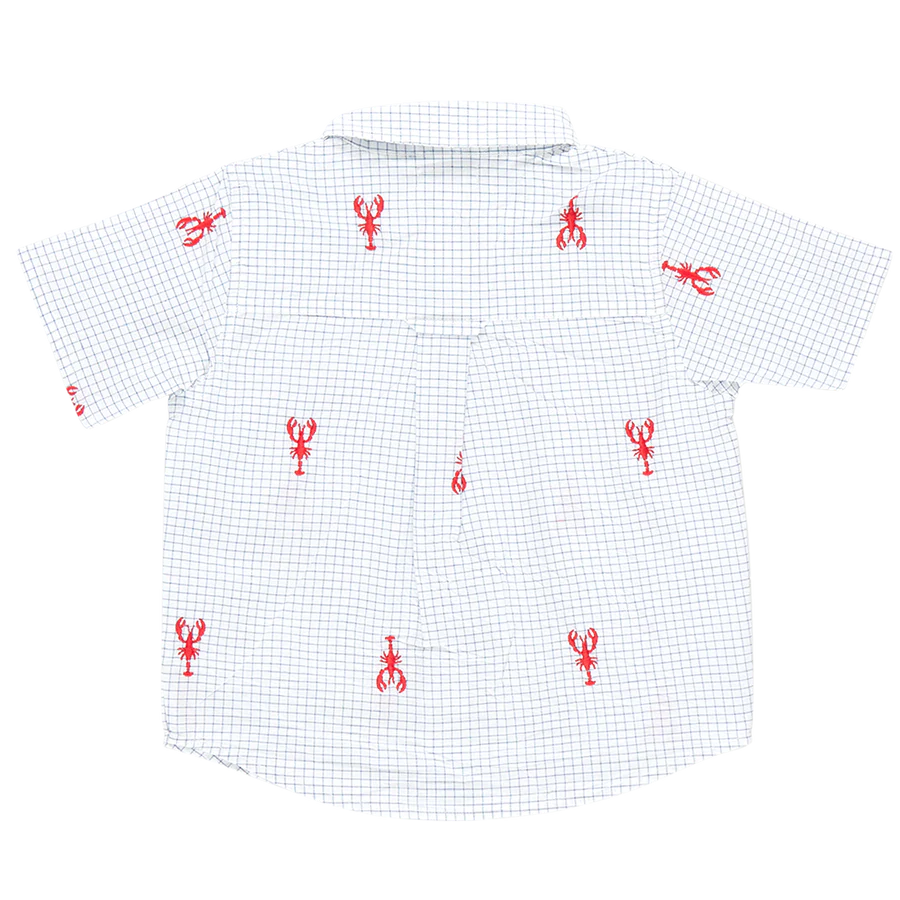 Pink Chicken Lobster Check Boys Jack Shirt