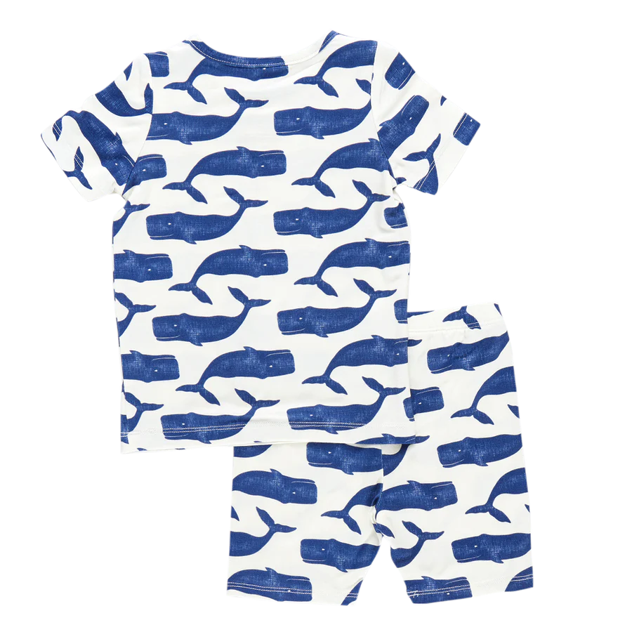 Pink Chicken Bamboo Blue Whales PJ Set
