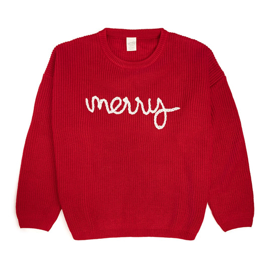 Merry Christmas Yarn Knit Adult Sweater