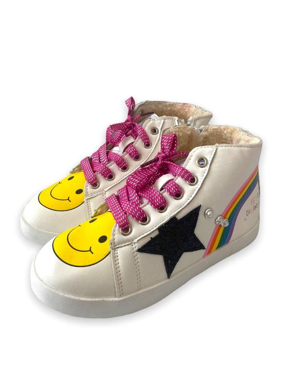Lola + the Boys Rainbow Smiley Hi-Top Sneaker